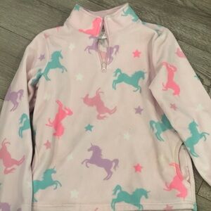 The Children's Place Unicorn Fleece Pullover - Pink and Multicolor
